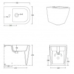 Esedra Quadra Bidet Stojący 36x55 cm biały BDQD