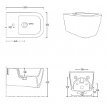Esedra Quadra Bidet Wiszący 36x54 cm ghiaccio GHBDSQD