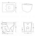 Esedra Quadra WC Stojący 55x36 cm panna MWWCQD
