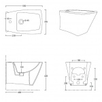 Esedra Selinon Bidet Wiszący 37x55 cm biały BDSLNS