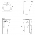 Esedra Selinon Umywalka Wolnostojąca 54x46 cm biała LVSLNM