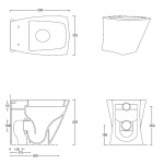 Esedra Selinon WC Stojący 37x55 cm biały WCSLN