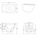 Esedra Selinon WC Wiszący 37x55 cm biały WCSLNS