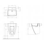 Eto Azi Umywalka ścienna 48x51,5 cm biały 02401001