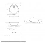 Eto Biis Umywalka stawiana na blat 45x52 cm Terra Matt 00519011