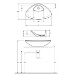 Eto Blat Umywalka Stawiana na blat 72x42 cm biała 00419001