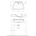 Eto Bly Umywalka Stawiana na blat 62x43 cm biała 00119001