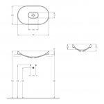 Eto ByeBye Umywalka wpuszczana w blat 59x34,5 cm Arancia Matt 01319013