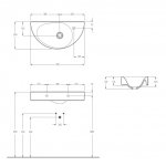Eto Chim Umywalka ścienna 70x34 cm Acqua Matt 00911005