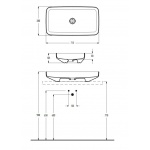 Eto Clo Umywalka Stawiana na blat 72x38 cm biała 00819001
