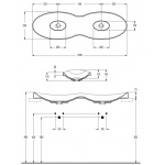 Eto Dudu Umywalka Wpuszczana w blat 120x35 cm biała 00219201