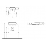 Eto Expo Umywalka Stawiana na blat 45x44 cm biała 01919001