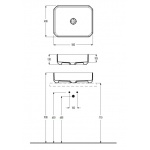 Eto Hera Umywalka Stawiana na blat 50x40 cm biała 02019001