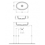 Eto Livia Umywalka stawiana na blat 50x33 cm biała 01619101 