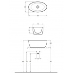 Eto Pit Umywalka Stawiana na blat 58x34 cm biała 01219001
