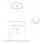 Eto Pit Umywalka stawiana na blat 58x33,5 cm Cielo Matt 01219004