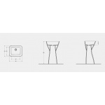 Eto Toio Umywalka Wolnostojąca 50x42 cm biała 02219101