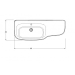 Eto Ub Umywalka Ścienna 85x48 cm biała 00701001