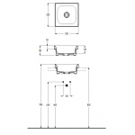 Eto Ulm Umywalka Wpuszczana w blat 33x33 cm biała 01819101