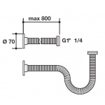 Falper Controstampo Syfon pionowy do umywalek wolnostojących stal 52G