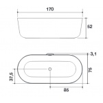 Falper Quattro.zero Wanna Wolnostojąca 170x75 cm biały mat WQ0