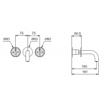  Fantini Fontane Bianche Bateria Umywalkowa Ścienna Podtynkowa matt gun metal 47 P5 P010B