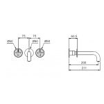  Fantini Fontane Bianche Bateria Umywalkowa Ścienna Podtynkowa matt gun metal 47 P5 P013B