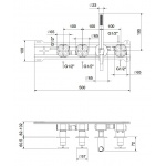  Fantini Fontane Bianche Bateria Wannowo-natryskowa Podtynkowa matt gun metal 47 P5 P017B