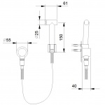 Fantini Fontane Bianche Słuchawka-Bidetka matt gun metal 91 P5 8404
