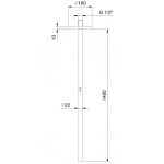 Fantini Fontane Bianche Wylewka Umywalkowa Sufitowa 140 cm matt gun metal 47 P5 P494