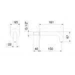 Fantini Fontane Bianche Wylewka Umywalkowa Ścienna matt gun metal 91 P5 8442