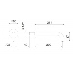 Fantini Fontane Bianche Wylewka Umywalkowa Ścienna matt gun metal 91 P5 8443