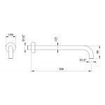 Fantini Ramię deszczownicy 30 cm Ścienne matt gun metal 86 P5 8027