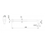 Fantini Ramię deszczownicy 45 cm Ścienne chrom 86 02 8028