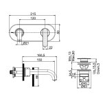   Fima Carlo Frattini Park Lane Bateria umywalkowa podtynkowa z korkiem klik klak element zewnętrzny chrom F1301WX5CR