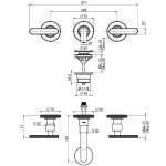   Fima Carlo Frattini Park Lane Bateria umywalkowa 3-otworowa podtynkowa z korkiem klik klak element zewnętrzny chrom F1331L/5CR