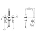   Fima Carlo Frattini Park Lane Bateria umywalkowa 3-otworowa z korkiem klik klak chrom F1301CR