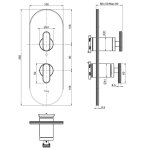  Fima Carlo Frattini Park Lane Bateria prysznicowa podtynkowa z przełącznikiem 2/3-drożnym element zewnętrzny chrom F1309X6CR