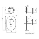  Fima Carlo Frattini Park Lane Bateria prysznicowa termostatyczna podtynkowa element zewnętrzny chrom F1353X1CR