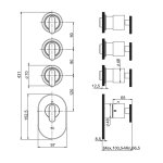 Fima Carlo Frattini Park Lane Bateria prysznicowa termostatyczna podtynkowa element zewnętrzny chrom F1353X3CR
