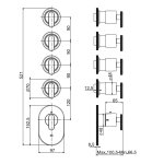  Fima Carlo Frattini Park Lane Bateria prysznicowa termostatyczna podtynkowa element zewnętrzny chrom F1353X4CR