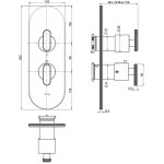  Fima Carlo Frattini Park Lane Bateria prysznicowa termostatyczna podtynkowa z przełącznikiem 2/3-drożnym element zewnętrzny chrom F1309X7CR
