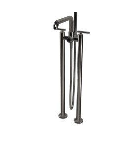  Fima Carlo Frattini Park Lane Bateria wannowa wolnostojąca podtynkowa ze słuchawką i wężem element zewnętrzny black chrome F1304/4CN