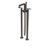  Fima Carlo Frattini Park Lane Bateria wannowa wolnostojąca podtynkowa ze słuchawką i wężem element zewnętrzny brushed black chrome F1304/4CS