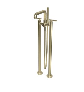  Fima Carlo Frattini Park Lane Bateria wannowa wolnostojąca podtynkowa ze słuchawką i wężem element zewnętrzny brushed champagne F1304/4HS