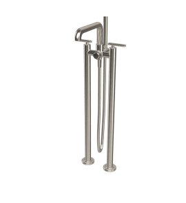  Fima Carlo Frattini Park Lane Bateria wannowa wolnostojąca podtynkowa ze słuchawką i wężem element zewnętrzny brushed nickel F1304/4SN