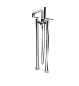  Fima Carlo Frattini Park Lane Bateria wannowa wolnostojąca podtynkowa ze słuchawką i wężem element zewnętrzny chrom F1304/4CR