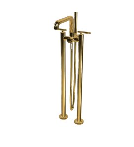  Fima Carlo Frattini Park Lane Bateria wannowa wolnostojąca podtynkowa ze słuchawką i wężem element zewnętrzny gold F1304/4OR