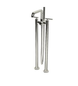  Fima Carlo Frattini Park Lane Bateria wannowa wolnostojąca podtynkowa ze słuchawką i wężem element zewnętrzny nickel lucido F1304/4LN