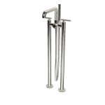  Fima Carlo Frattini Park Lane Bateria wannowa wolnostojąca podtynkowa ze słuchawką i wężem element zewnętrzny nickel lucido F1304/4LN